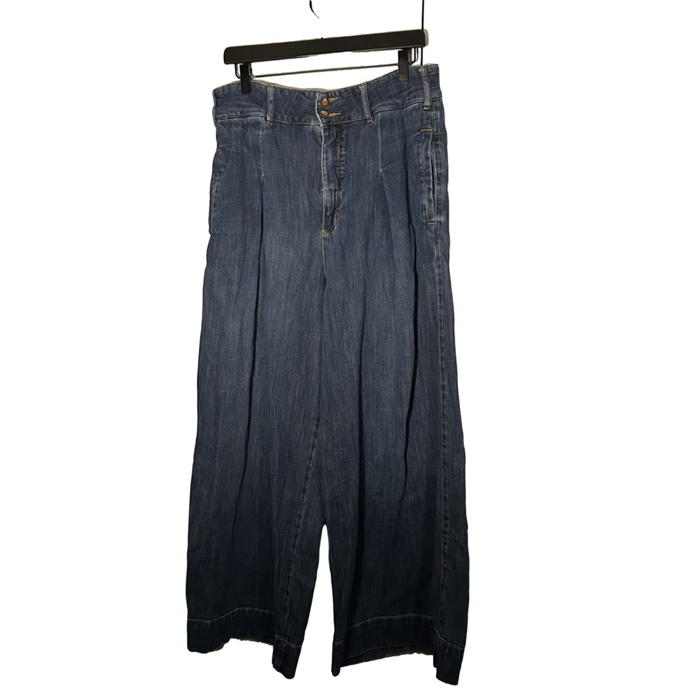 Pilcro Jeans Pleated Wide Leg Blue size 32 Petite